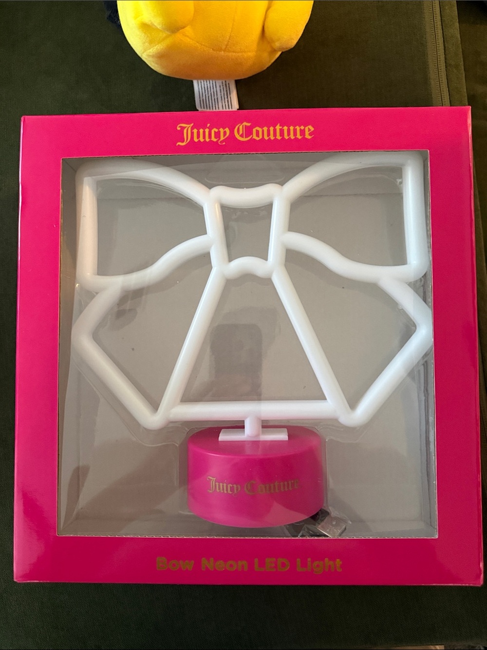 Juicy Couture White Bow Neon LED Light with Hot Pink Base